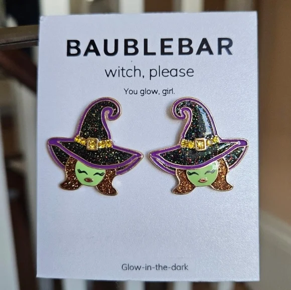 Baublebar Glow in the Dark Witchy Stud Earrings - Picture 3 of 4